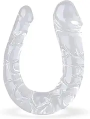 Realistic Double Dildo Dildo Xl, Transparent Plug Butt Plug for Lesbian, Flexible Double Dildos Sex Toy for Women Men Couples Extreme Sex Toys (XL, 370 x 45 mm)