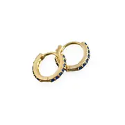 ANYCO Earrings Gold Plated Blue Punk Pave CZ Simple Round 8.8MM Ear Buckle For Women Girl Teen Chic Fashion Stylish Accessories Jewelry Gifts