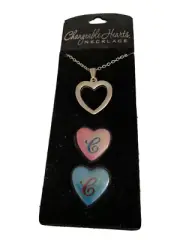 New Teen Girl Changeable Hearts Necklace “C” Initial