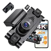 4K 360° DashCam for Cars,4 Channel Car Dash Cam Front and Rear Inside with 12...