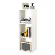 Costway 3-Tier Storage Bookshelf Open Display Book Shelf Cabinet Anti-Scratching Organizer Home Office Furniture White