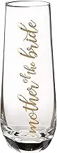 Lillian Rose Mother of Bride Stemless Champagne Wedding Toasting Glass, 1 Count (Pack of 1), Gold
