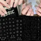 Airbrush Stencil For Nails Winter Snowflake Snow Tree Christmas Decors Hollo_$d