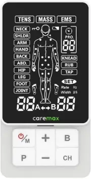 Caremax 2.0 Pro TENS Machine & EMS & Massage 120Ma Output 3 in 1 Dual Channel...