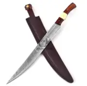 CUSTOM HANDMADE FULL TANG DAMASCUS STEEL HUNTING SWORD ROMAN SPATHA SAXON BLADE