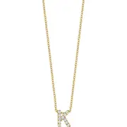 Bony Levy 18k Gold Pavé Diamond Initial Pendant Necklace in 18K Yellow Gold - K at Nordstrom, Size 18 In