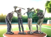NEW Set of 4. Classic Old-School Golfers. Resin Figurine Sculpture. 13h-15h x 5w