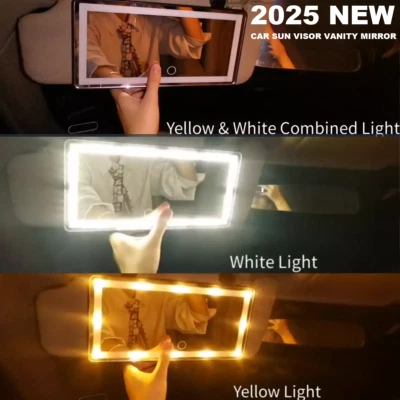 Car Sun Visor Vanity Mirror 60 LEDs Touch Screen Makeup Mirror For HONDA NEW (for: Honda)
