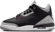 [Nike] Jordan Big Kid's 3 Retro 'Black Cement' (DM0967 010), Black/Fire Red-cement Grey, 6.5 Big Kid