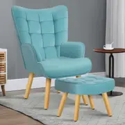 ALFORDSON Armchair Lounge Accent Chair Ottoman Velvet Couch Footstool