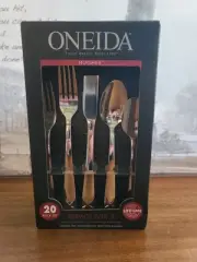 Oneida Stainless Steel HUGHES 20 Piece Set Salad Dinner Tea Spoons Fork Knives