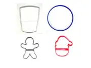 SANTA CLAUS MILK AND COOKIES CHRISTMAS EVE SNACK SET 4 COOKIE CUTTER USA PR1506
