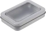 AIMALL 10pcs Full Window Rectangular Tinplate Boxes - Small Metal Storage Boxes with Clear Window for U Disk, Accessories, & Miscellaneous Items - 3 Sizes