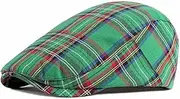 [WLHZD] Men's Fashion Newsboy Hats Golf Peaked Cap Cotton Plaid Flat Driving