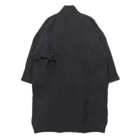 在飛比找蝦皮商城優惠-日本YASHIKI日式西式和服斜紋箭羽紋復古長版針織外套黑色