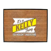 Kelly V2 Surname Thing - Funny Novelty Doormat Man Cave Floor mat