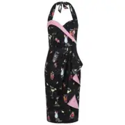 Collectif Womenswear Lorna Cocktail Menu Pencil Dress UK 10 / US S