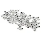 (Silver)50PCS Fishing Double Rattle Metal Sea Fishing Attractor Bell Beads ID