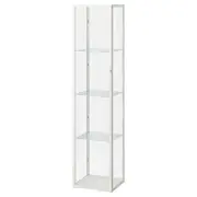 BLÅLIDEN / STRIMSÄV glass-door cabinet with lighting, white