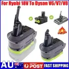 For Ryobi 18V Lithium Battery Adapter to Dyson V6 V7 V8 Animal Motorhead