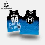 BALL IS LIFE JERSEY FULL SUBLIMATION 男士籃球球衣定制姓名和號碼 NBA CUT 2