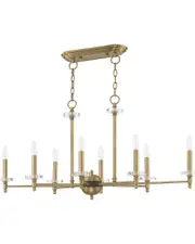 Livex Lighting 8-Light Antique Brass Linear Chandelier