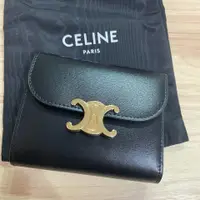 在飛比找PopChill優惠-[二手] CELINE 黑色凱旋門皮夾