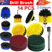 14PC Drill Brush Tub Clean Electric Grout Power Scrubber Cleaning Combo Tool Kit