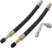 X AUTOHAUX 1 Set 90 Degrees Copper Tire Valve Extension with Flexible Plastic 180mm Tyre Valve Stem Extender for Car Motorcycle RV Truck Bike