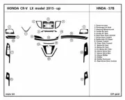 Carbon Fiber Dash Trim Kit for Honda CR-V LX 2015-2016 Interior Overlay (for: Honda)