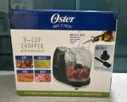 Oster FPSTMC3321 3-Cup Mini Chopper with Spatula & Whisk, Black