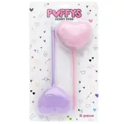 3 Pack American Crafts Puffys Heart Pom Pom Pens 2/Pkg-Pink & Purple 34030461