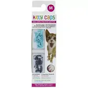 Kitty Caps Kitty Caps Nail Caps for Cats, Medium, Black w/ Gray Tips & Baby Blue
