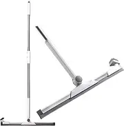 Azragon Floor Squeegee & Scraper | Retractable Handle, Detachable Wall Brush & Glass Scrubber | Shower Cleaner, Pet Hair Removal, Tiles & Hard Floors (52CM)