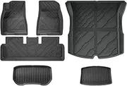 Compatible with Tesla Model 3 Highland 2024 2025+ TPE Floor Mats & Cargo Liner, 3D Cyber WP Anti-Slip Trunk Mat Backrest Mats(6PCS LHD Set)