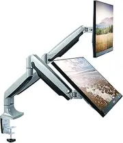 TechOrbits Dual Monitor Mount Stand - SmartSWIVEL - Dual Computer Screen Desk Mount Arms - Full Motion Swivel Articulating Gas Springs - Universal Fit for 13” - 30” Screens Vesa Mount