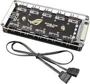 ARGB Header Splitter, ARGB Fan Hub, Multiport RGB Controller | 3-Pin 5V 11-Way Hub with Secure Mount and LED Function, Centralized Lighting Control for PC Setup and Case Fans or CPU Cooler