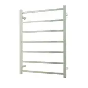Radiant STR01 Square Bar Heated Towel Rail - 600 x 800mm - Mirror Polished - Stainless Steel- Bottom Left/Top Right Wiring