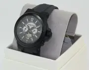 NEW AUTHENTIC MICHAEL KORS DYLAN GRAY BLACK AUTOMATIC SILICONE MENS MK9026 WATCH