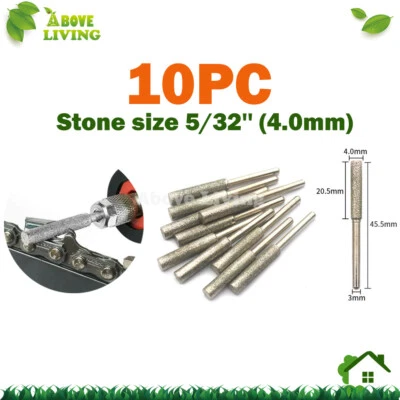 10X 5/32" 4mm Diamond Grinding Stone for Chainsaw Chain Sharpener Grinding Tool