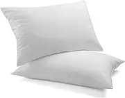 Royal Comfort Pillow Goose Feather and Down 100% Cotton Cover 233TC Luxury Ultra Soft Comfortable 50 x 75cm (White, Set of 2)