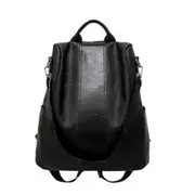 UK Women��s Leather Backpack Anti-Theft Rucksack School Shoulder Bag Black/Brown