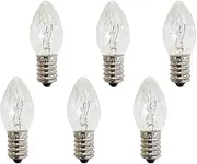 10W Light Bulb Incandescent Tungsten Salt Rock Lamp Bulb - E14 Small Screw Incandescent Lamps Night Light, Clear Candle Warm Yellow Light C7 Tungsten Bulbs, 220-240V 6 Pcs