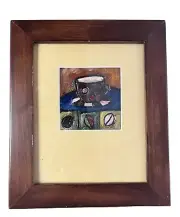 Wooden Photo Picture Frame | Tabletop | Dark Toned | 3x5 Photo Matted Painting