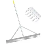 Landscape Rake 36'', Aluminum Rake with Lightweight 69'' Handle, Landscaping ...