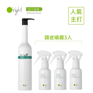 【人氣主打】O’right歐萊德 茶樹洗髮精1000ml+茶樹抗菌頭皮噴霧50ml*3