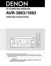 Denon AVR-1083 AVR-3803 Receiver Owners Manual