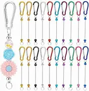 Snblzhef 20Pcs Beadable Keychain Bars,Colorful Blank Bead Keychain Bulk Metal Beadable Keychain Bars for Crafts Pendant Jewelry B