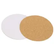 95mm(3.74") Round Coasters 1mm Thick Cork Cup Mat Pad for Tableware 2pcs