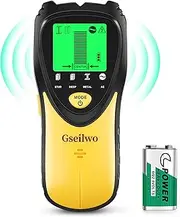 Gseilwo Stud Finder Wall Scanner, 5 in 1 Electronic Stud Detector with LCD Display and Audio Alarm, Stud Sensor Beam Finders for The Center and Edge of Wood AC Wire Metal Studs Joist Pipe